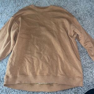 Tan and brown American Eagle crewneck sweatshirt